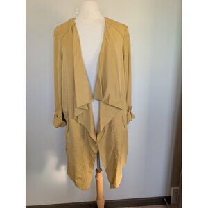 Eliane Rose Draped Yellow Jacket With Asymmetrical Hem Waterfall Boho XL
